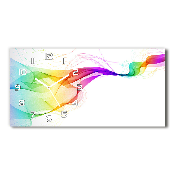 Horizontal rectangular wall clock Colorful abstraction