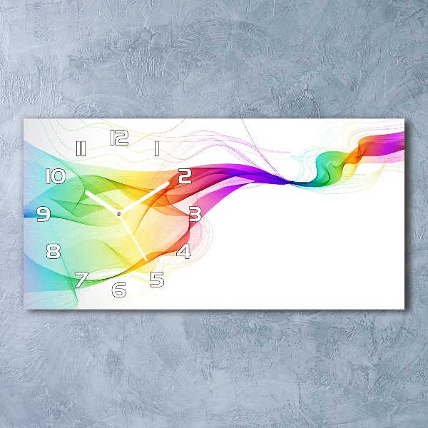 Horizontal rectangular wall clock Colorful abstraction