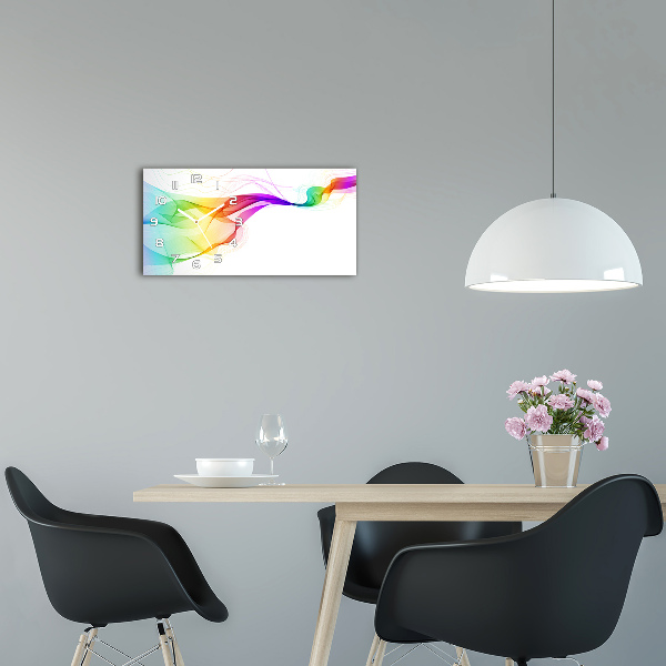 Horizontal rectangular wall clock Colorful abstraction