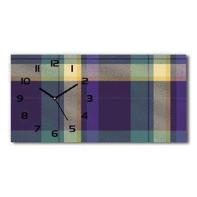 Horizontal rectangular wall clock Texture grille