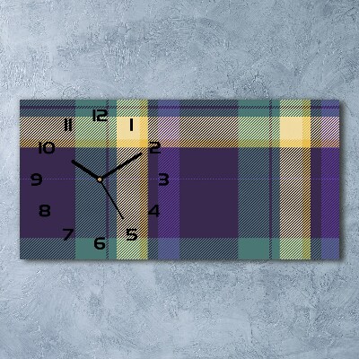 Horizontal rectangular wall clock Texture grille