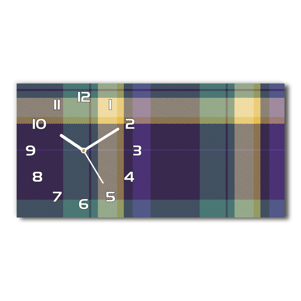 Horizontal rectangular wall clock Texture grille