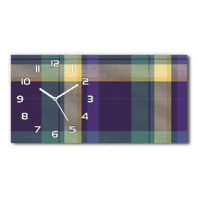 Horizontal rectangular wall clock Texture grille