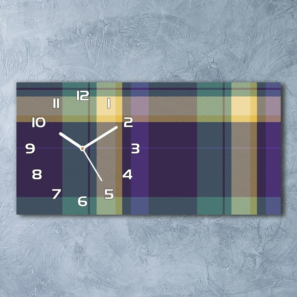 Horizontal rectangular wall clock Texture grille