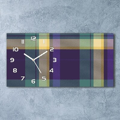 Horizontal rectangular wall clock Texture grille