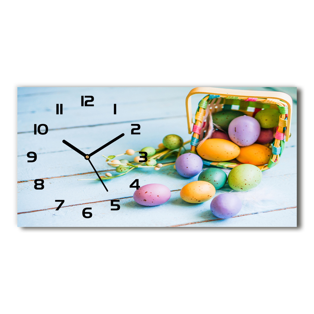 Horizontal wall clock Easter eggs