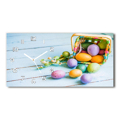 Horizontal wall clock Easter eggs