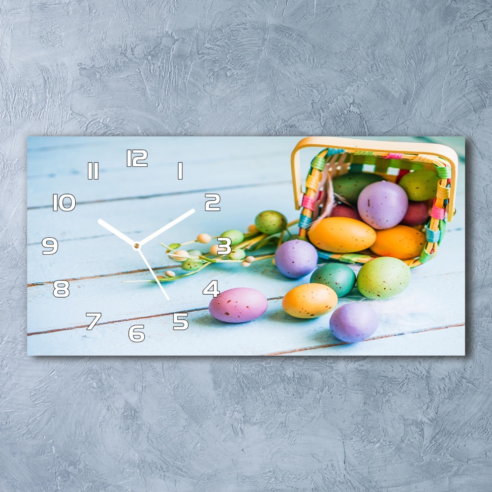 Horizontal wall clock Easter eggs