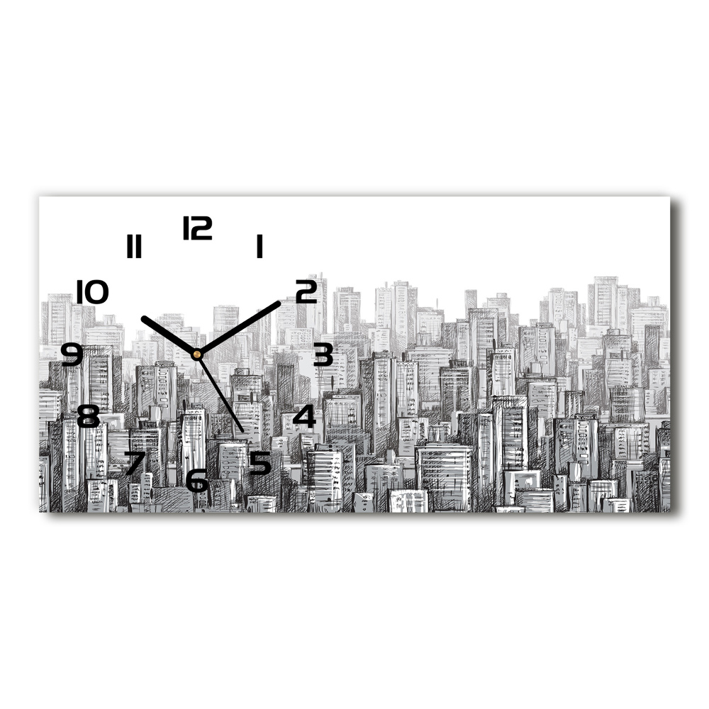 Horizontal wall clock Skyscrapers