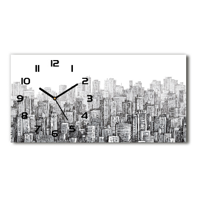 Horizontal wall clock Skyscrapers