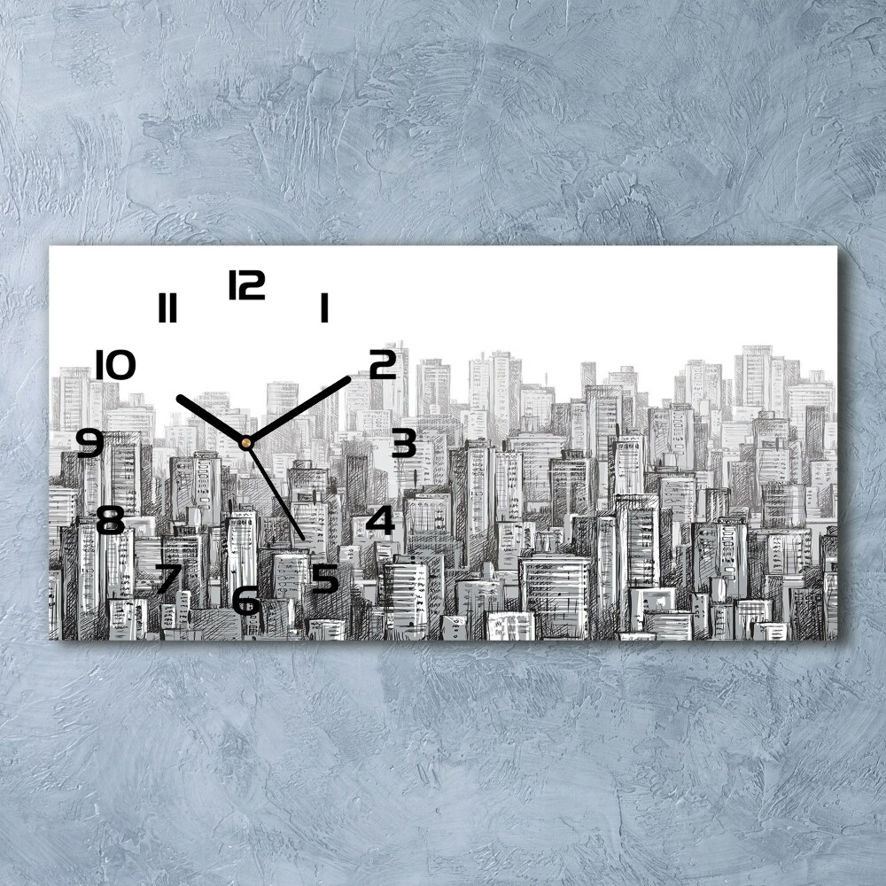 Horizontal wall clock Skyscrapers