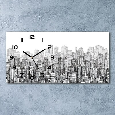 Horizontal wall clock Skyscrapers