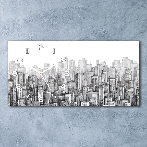 Horizontal wall clock Skyscrapers