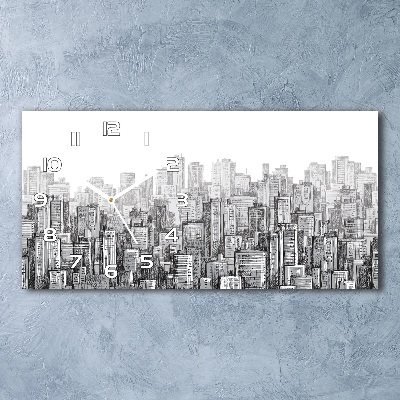 Horizontal wall clock Skyscrapers