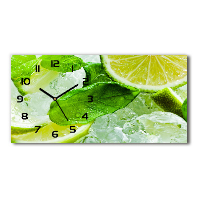 Horizontal wall clock Ice lime