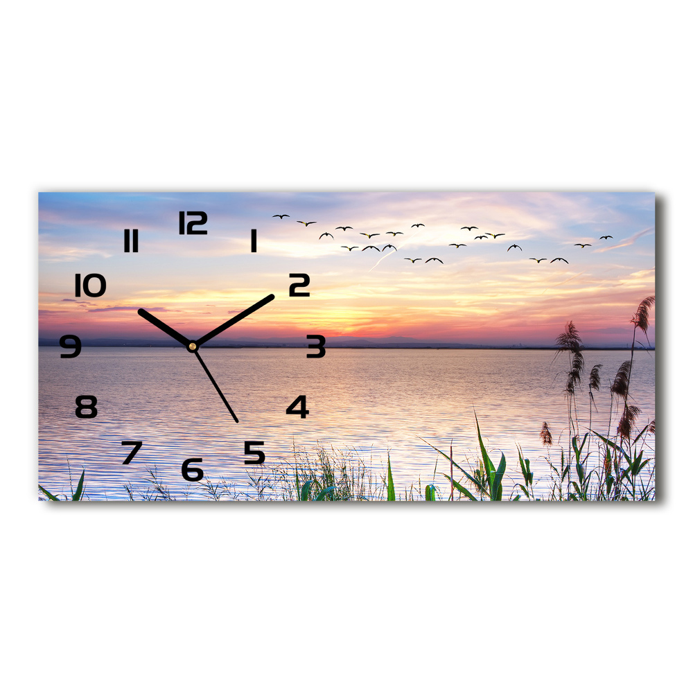 Horizontal rectangular wall clock Lake West