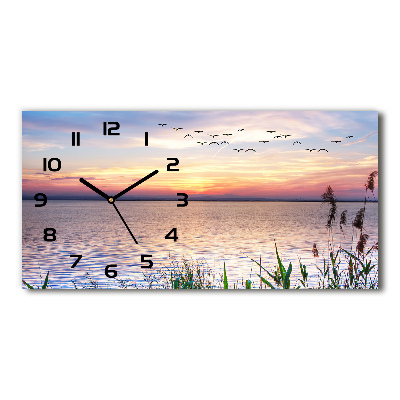 Horizontal rectangular wall clock Lake West