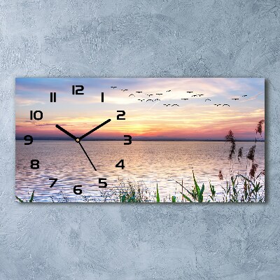 Horizontal rectangular wall clock Lake West