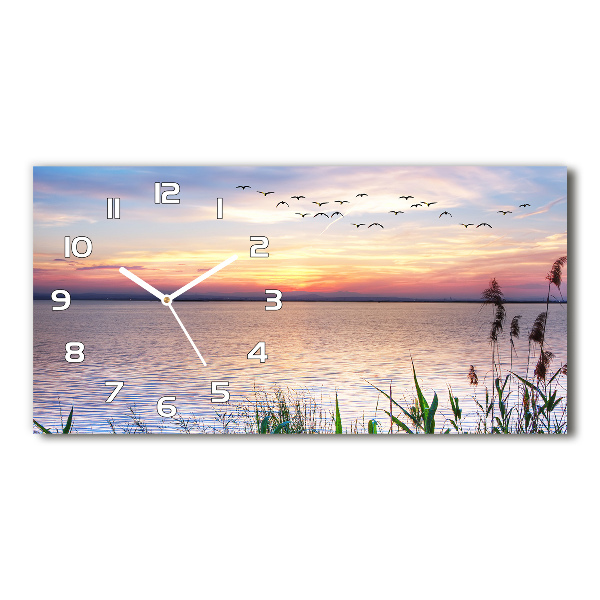 Horizontal rectangular wall clock Lake West