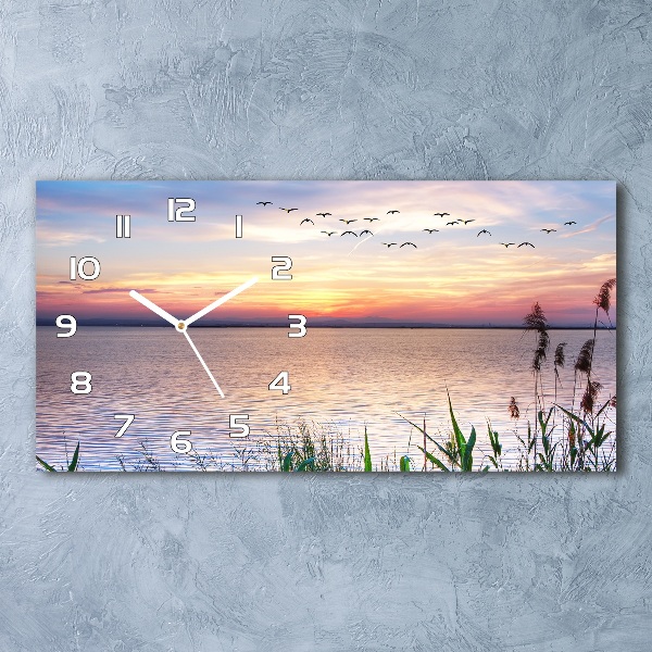 Horizontal rectangular wall clock Lake West