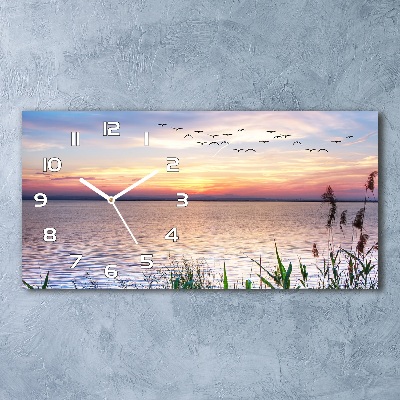 Horizontal rectangular wall clock Lake West