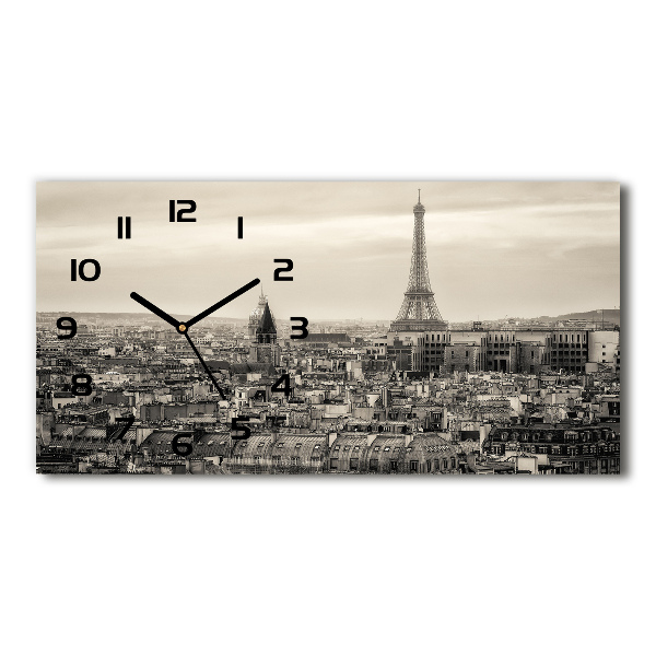 Horizontal wall clock Eiffel Paris tower