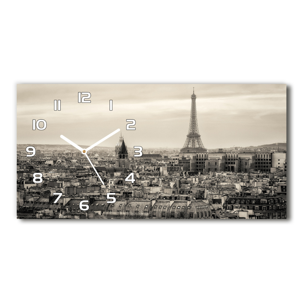 Horizontal wall clock Eiffel Paris tower