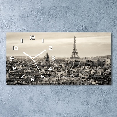 Horizontal wall clock Eiffel Paris tower