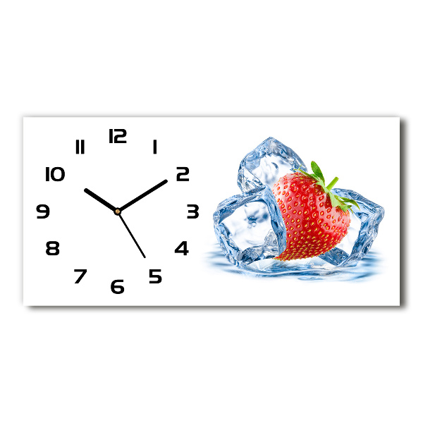 Horizontal wall clock Strawberry with ice