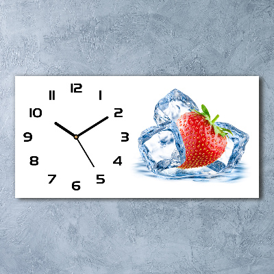 Horizontal wall clock Strawberry with ice