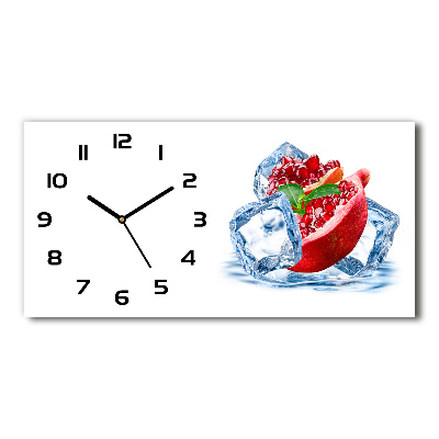 Horizontal rectangular wall clock Ice navy blue