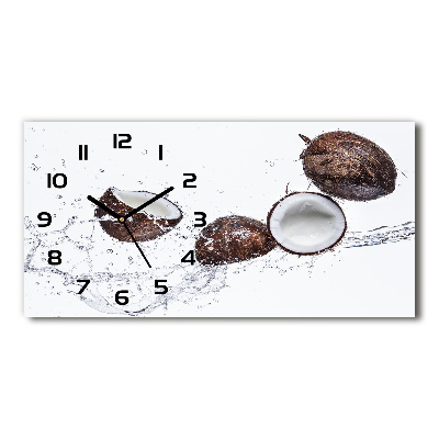 Horizontal rectangular wall clock Coconut with water