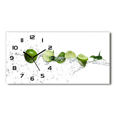 Horizontal wall clock Lime and water