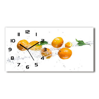 Horizontal wall clock Oranges and water