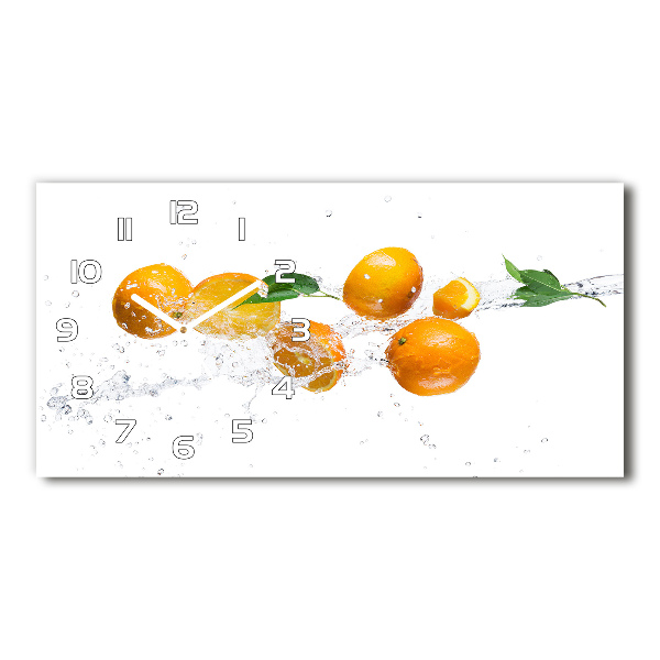 Horizontal wall clock Oranges and water