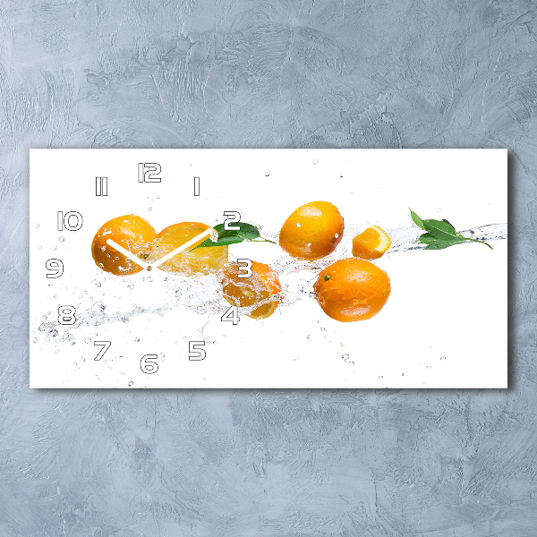 Horizontal wall clock Oranges and water