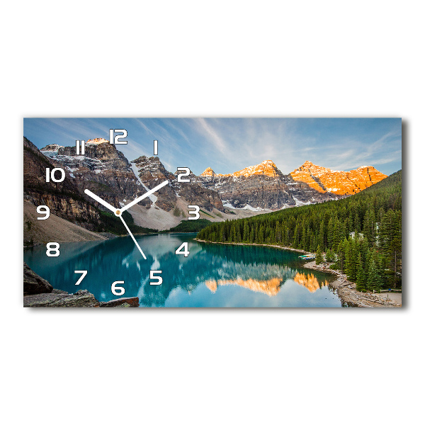 Horizontal wall clock Lake in the mountains