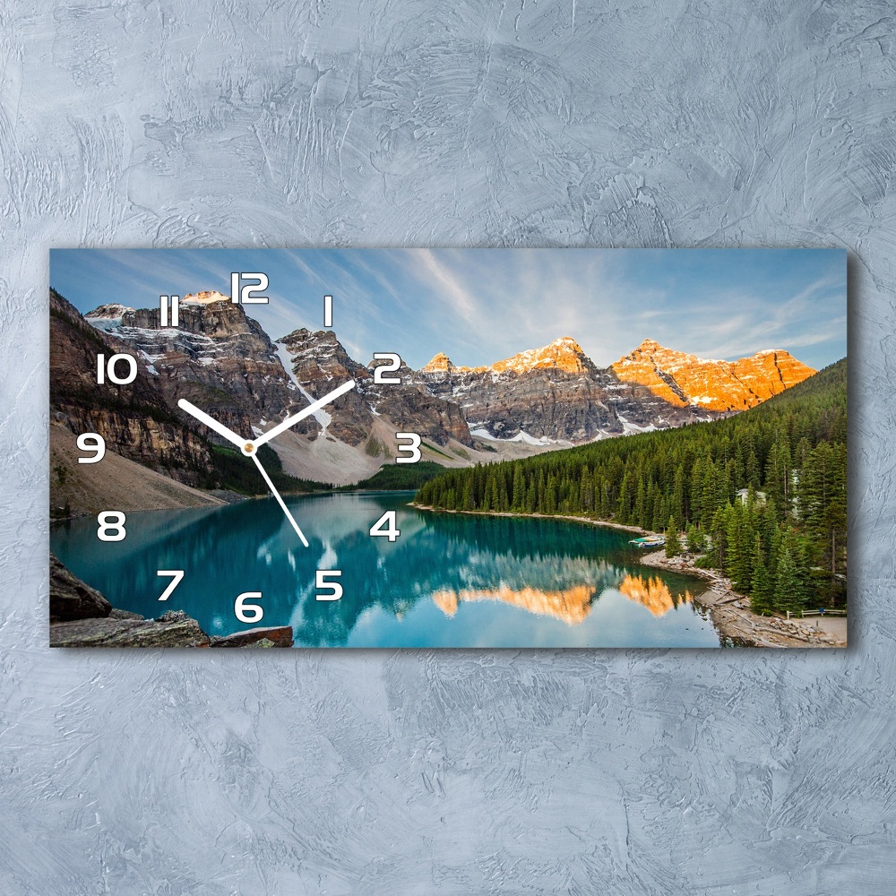 Horizontal wall clock Lake in the mountains