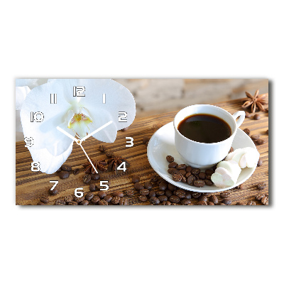 Horizontal wall clock Cup of coffee