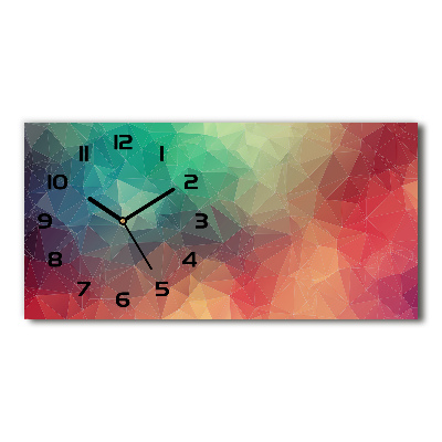 Horizontal wall clock Geometric background