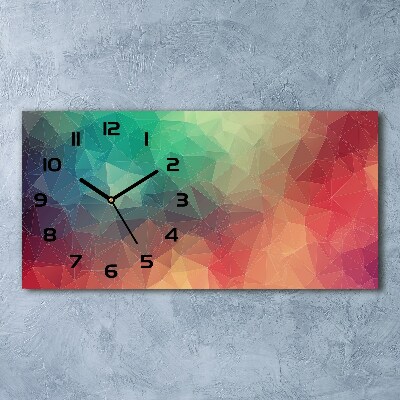 Horizontal wall clock Geometric background