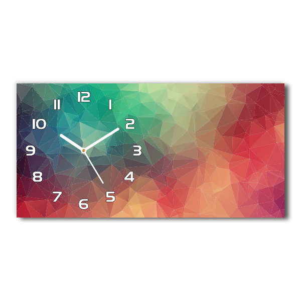 Horizontal wall clock Geometric background