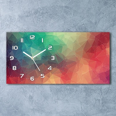 Horizontal wall clock Geometric background