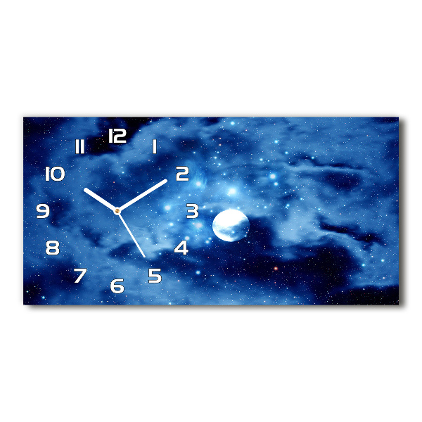 Horizontal rectangular wall clock full moon