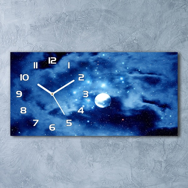 Horizontal rectangular wall clock full moon