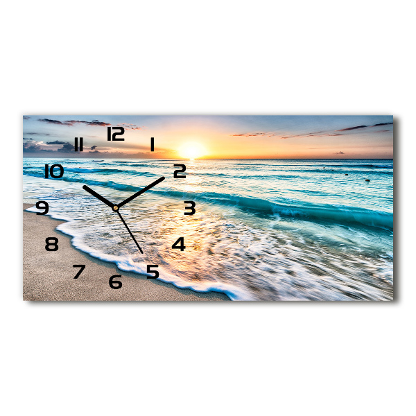 Horizontal wall clock Sunset beach