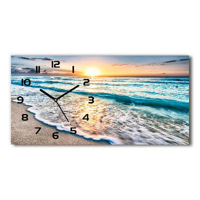 Horizontal wall clock Sunset beach