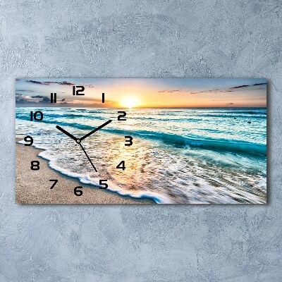 Horizontal wall clock Sunset beach