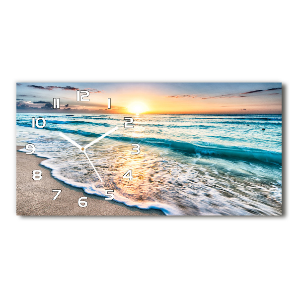 Horizontal wall clock Sunset beach