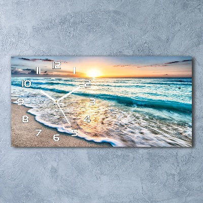 Horizontal wall clock Sunset beach